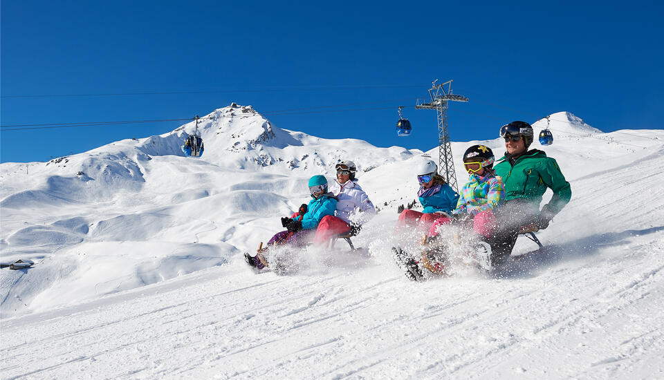 tobogganing with the Arosa family