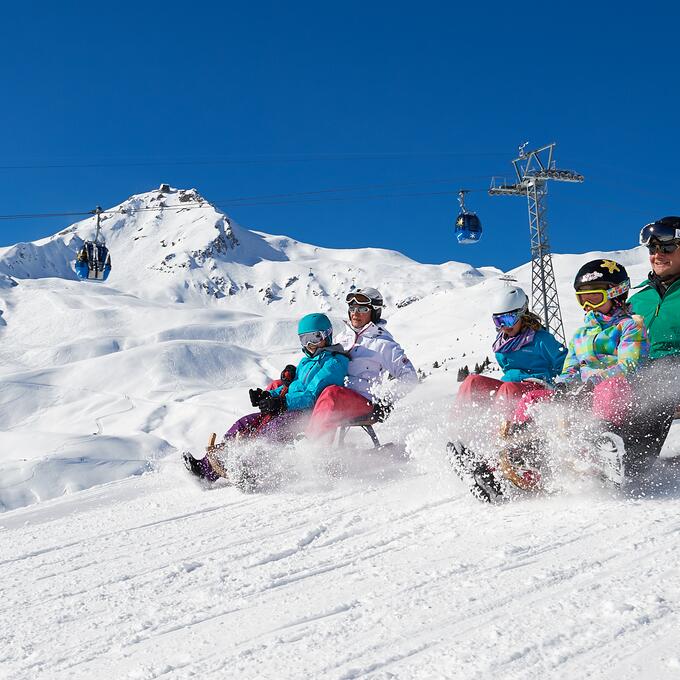 tobogganing with the Arosa family